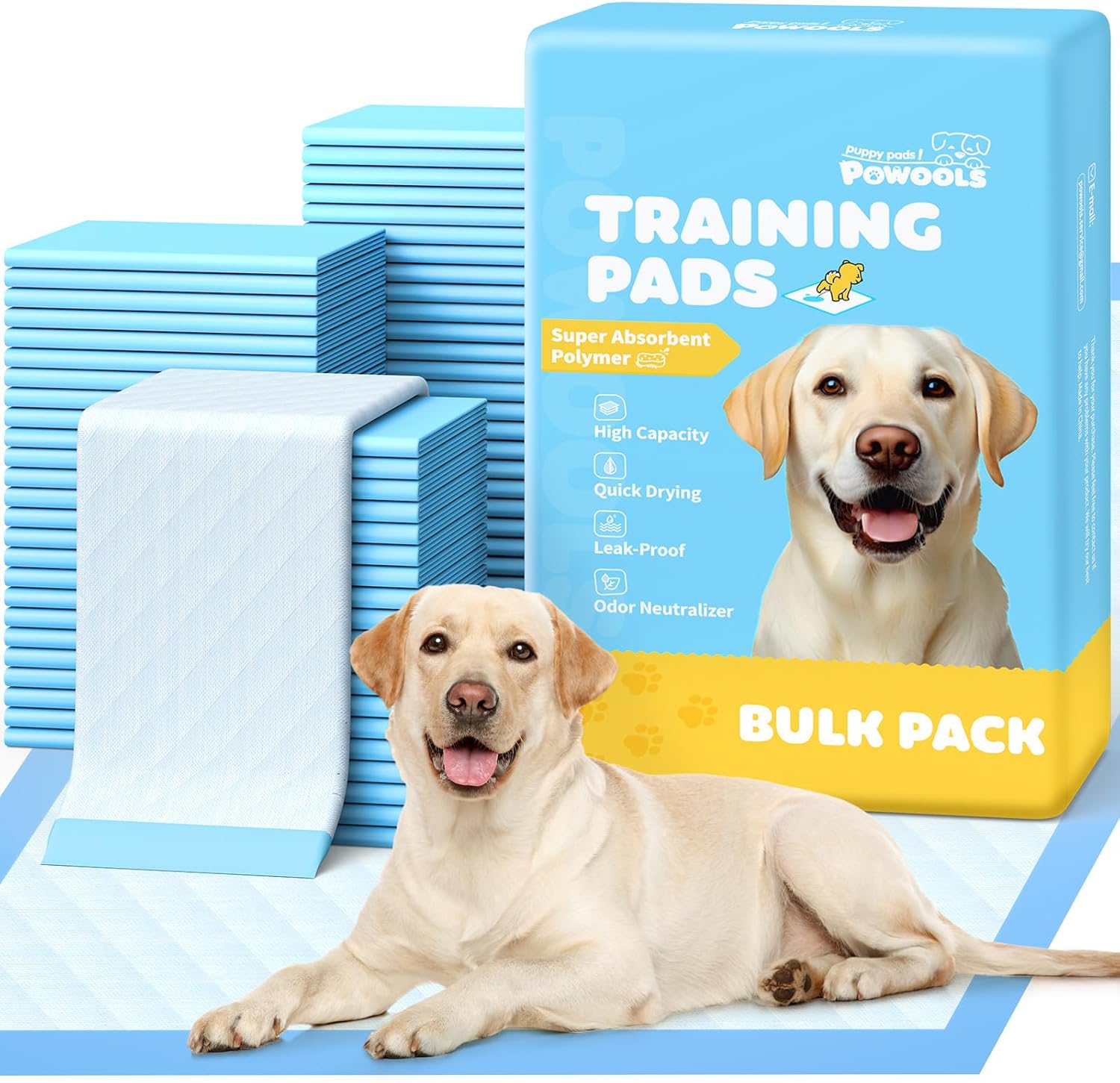 100-Pack X-Large Puppy Pads – 34” x 28” Pee Pads for Dogs Potty Training with Leak-Proof Quick-Dry Design, 6-Layer Wee Wee Pads for Dogs, Blue