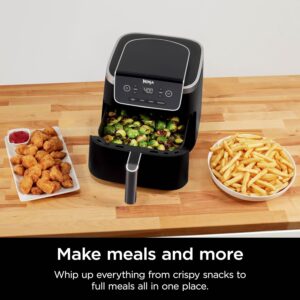 ninja air fryer pro 4 in 1 with 5 qt capacity, air fry, roast, reheat, dehydrate, air crisp technology with 400f for hot, 120 volts, nonstick basket & crisper plate, grey, af141