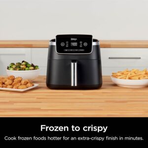 ninja air fryer pro 4 in 1 with 5 qt capacity, air fry, roast, reheat, dehydrate, air crisp technology with 400f for hot, 120 volts, nonstick basket & crisper plate, grey, af141
