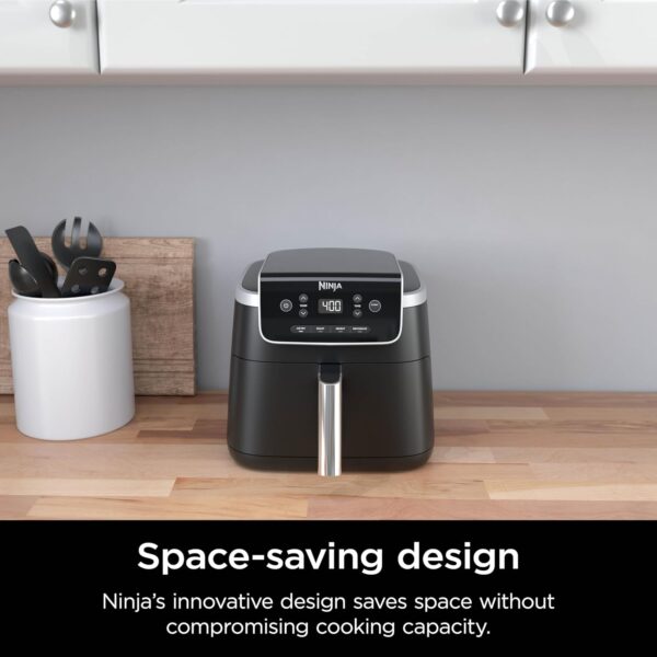 ninja air fryer pro 4 in 1 with 5 qt capacity, air fry, roast, reheat, dehydrate, air crisp technology with 400f for hot, 120 volts, nonstick basket & crisper plate, grey, af141