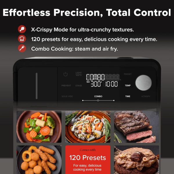 Nuwave PFAS-Free Steam Oven & Air Fryer, All-in-One Convection Cooker with Precision Steam Control, Toast, Air Fry, Sous Vide, Steam & More, Juicier Meats, 120 Presets, 50–450°F, Stainless Steel - Image 3