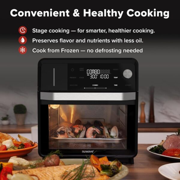 Nuwave PFAS-Free Steam Oven & Air Fryer, All-in-One Convection Cooker with Precision Steam Control, Toast, Air Fry, Sous Vide, Steam & More, Juicier Meats, 120 Presets, 50–450°F, Stainless Steel - Image 4