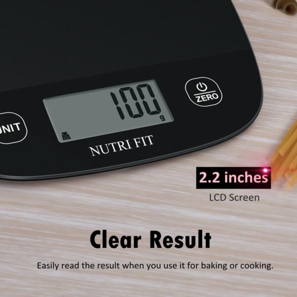 NUTRI FIT Food Scale for Kitchen Scales Digital Weight Grams and Ounces, Baking Scale Accurate for Weight Loss, Cooking, Coffee, Keto Diet, Meal Prep, 0.1oz Ultra Slim Smart Tare Black - Image 5