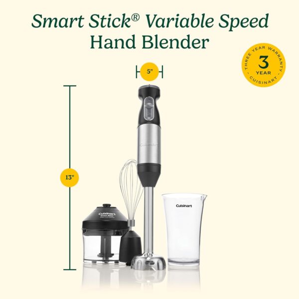 Cuisinart CSB-179 Smart Stick Variable Speed Hand Blender, Stainless Steel - Image 5