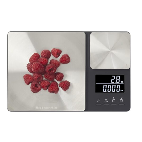 KitchenAid KQ909 Dual Platform Digital Kitchen and Food Scale, 11 pound capacity and Precision 16oz capacity, Black with Stainless Steel - Image 6