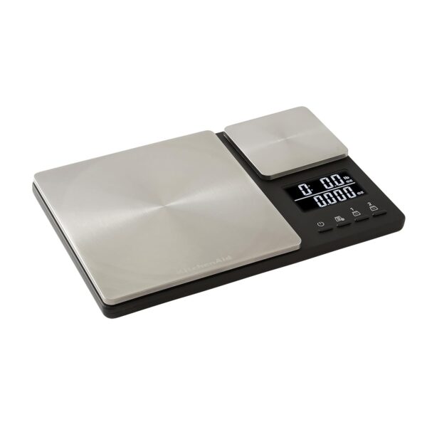 KitchenAid KQ909 Dual Platform Digital Kitchen and Food Scale, 11 pound capacity and Precision 16oz capacity, Black with Stainless Steel - Image 8