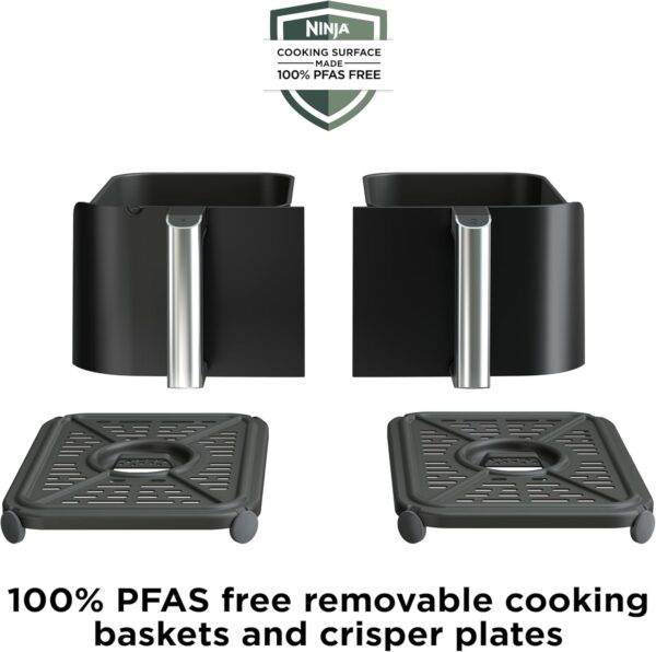 Ninja Foodi 10QT 6-in-1 DualZone Smart XL Air Fryer, 2 Independent 5QT Baskets, Smart Cook Thermometer, Match Cook, Smart Finish, Air Fry, Roast, Bake, Dehydrate, Reheat, Grey, DZ550 - Image 7