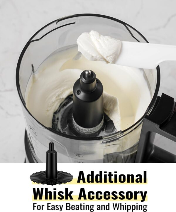 food chopper, 4 cup fast food processor, electric meat grinder with 2 speed, 4 stainless steel blades, and whisk, 400w power for chopping, mixing, emulsifying, puree and whisking, bpa free