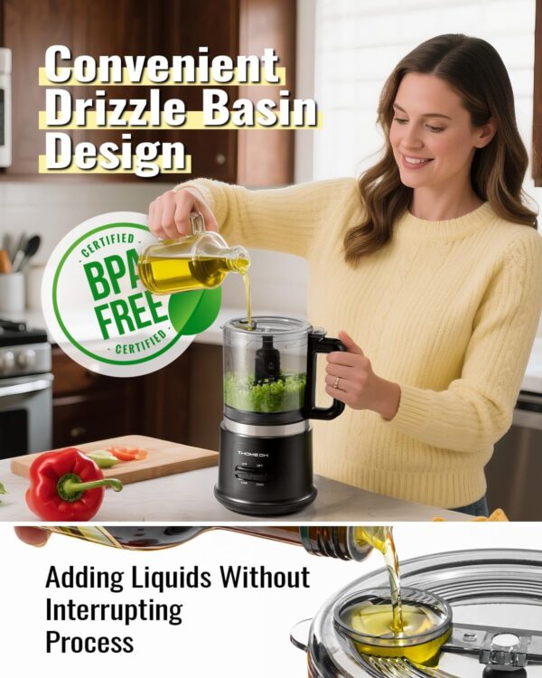 food chopper, 4 cup fast food processor, electric meat grinder with 2 speed, 4 stainless steel blades, and whisk, 400w power for chopping, mixing, emulsifying, puree and whisking, bpa free