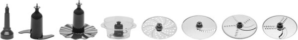 ge food processor | 12 cup | complete with 3 feeding tubes & stainless steel accessories 3 discs + dough blade | 3 speed | great for shredded cheese, chicken & more | kitchen essentials | 550 watts