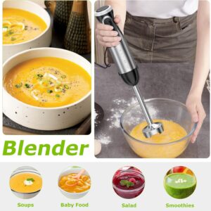 bonsenkitchen immersion handheld blender with whisk, 20 speed & turbo mode hand blender stick 500w, 304 stainless steel hand blender for soup, smoothie, puree, baby food