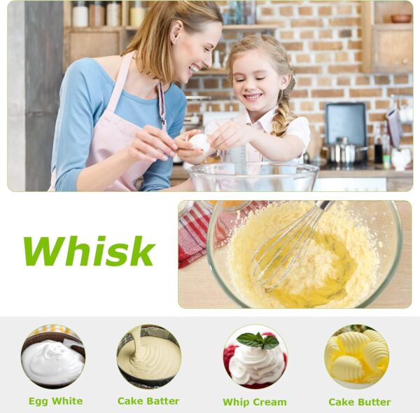 bonsenkitchen immersion handheld blender with whisk, 20 speed & turbo mode hand blender stick 500w, 304 stainless steel hand blender for soup, smoothie, puree, baby food