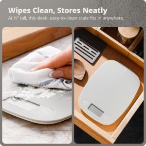 greater goods digital kitchen scale cooking, baking, meal and food prep scale, weighs in grams, pounds and ounces, gray