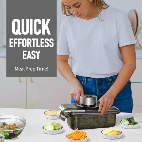 12 in 1 vegetable chopper, mandoline food slicer for kitchen, cheese grater, veggie chopper with container, vegetable cutter for onion, salad and fruit stainless steel, home essential tools