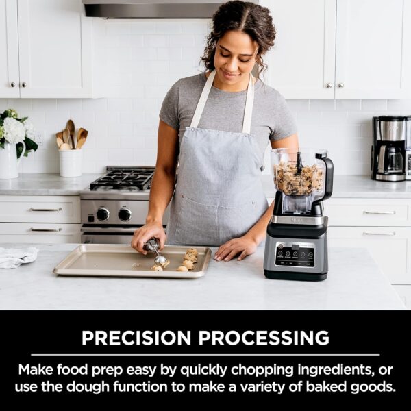 ninja bn801 professional plus kitchen system, 1400 wp, 5 functions for smoothies, chopping, dough & more with auto iq, 72 oz.* blender pitcher, 64 oz. processor bowl, (2) 24 oz. to go cups, grey