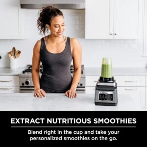 ninja bn801 professional plus kitchen system, 1400 wp, 5 functions for smoothies, chopping, dough & more with auto iq, 72 oz.* blender pitcher, 64 oz. processor bowl, (2) 24 oz. to go cups, grey