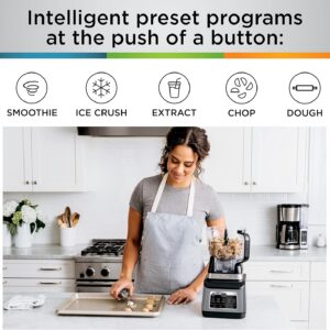 ninja bn801 professional plus kitchen system, 1400 wp, 5 functions for smoothies, chopping, dough & more with auto iq, 72 oz.* blender pitcher, 64 oz. processor bowl, (2) 24 oz. to go cups, grey