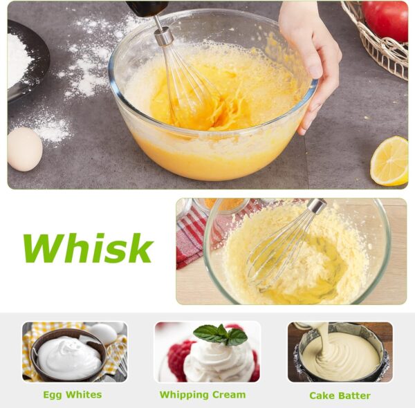 bonsenkitchen 4 in 1 immersion blender handheld, 20 speeds hand blender with turbo mode, stainless steel blade, egg whisk, beaker & chopper bowl, stick mixer for soup, smoothie, puree, baby food