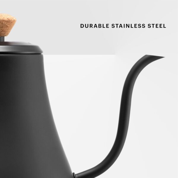 bodum 27oz bistro gooseneck electric water kettle, pour over coffee & tea, stainless steel, matte black