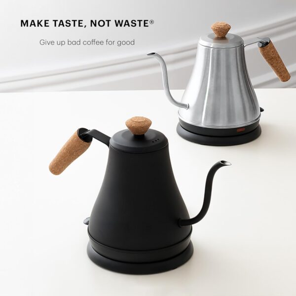 bodum 27oz bistro gooseneck electric water kettle, pour over coffee & tea, stainless steel, matte black