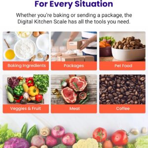 etekcity 0.1g food kitchen scale, bowl, digital grams and ounces for weight loss, dieting, baking, cooking, and meal prep, 11lb/5kg, stainless steel silver