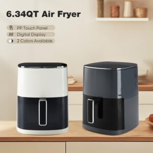olixis air fryer 6 quart with window square air fryer 12 in 1 air fry, roast, reheat, dehydrate, bake, steam, fries, custard, chicken, wings, sea food, vegetabels,400f grey