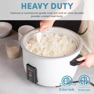 aroma housewares 60 cup (cooked) (30 cup uncooked) commercial rice cooker (arc 1033e),white