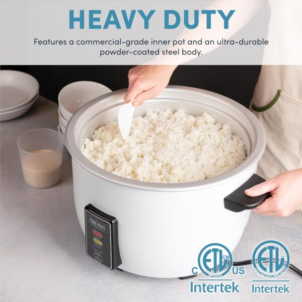 aroma housewares 60 cup (cooked) (30 cup uncooked) commercial rice cooker (arc 1033e),white
