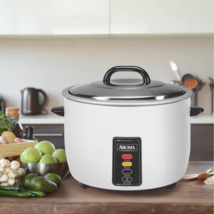 aroma housewares 60 cup (cooked) (30 cup uncooked) commercial rice cooker (arc 1033e),white
