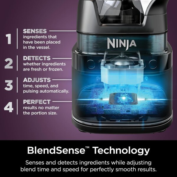 ninja | all in one blender & food processor | best for smoothies, cookie dough, salsas, cole slaw & more | blendsense intelligence for perfectly smooth results | 1800 watt | black | tb401