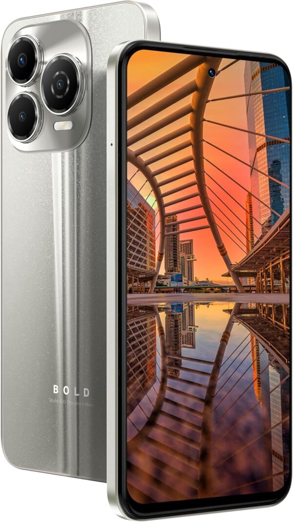 bold k20 | 2025 | all day battery | unlocked | 6.7” hd+ infinity dot display | 256/4gb | triple 50mp camera | us version | us warranty | (silver)