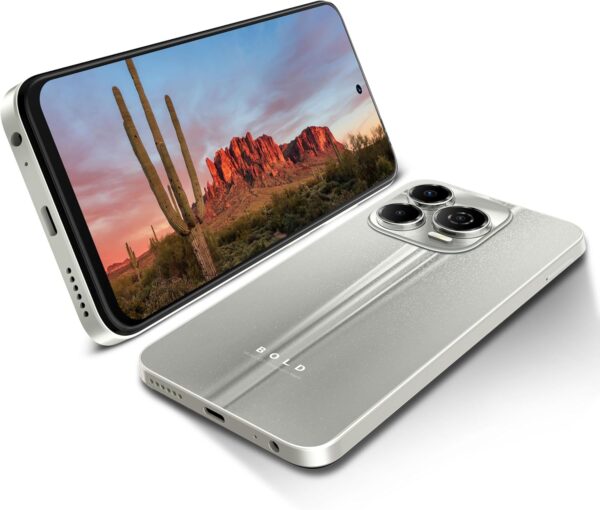 bold k20 | 2025 | all day battery | unlocked | 6.7” hd+ infinity dot display | 256/4gb | triple 50mp camera | us version | us warranty | (silver)