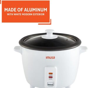 imusa usa gau 00012 electric nonstick rice cooker 5 cup (uncooked) 10 cup (cooked), white