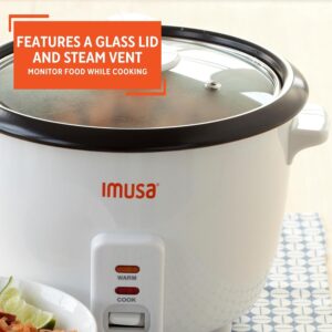 imusa usa gau 00012 electric nonstick rice cooker 5 cup (uncooked) 10 cup (cooked), white