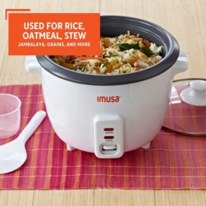 imusa usa gau 00012 electric nonstick rice cooker 5 cup (uncooked) 10 cup (cooked), white