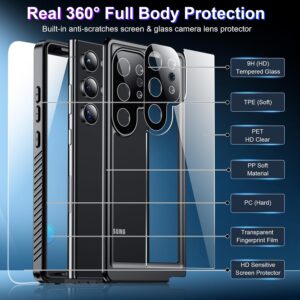 2025 new for samsung galaxy s24 ultra case waterproof, [built in camera & screen protector][military grade shockproof][ip68 underwater][dustproof][dropproof] full body phone case for s24 ultra 6.8"