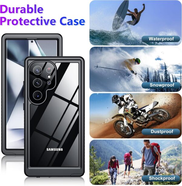 2025 new for samsung galaxy s24 ultra case waterproof, [built in camera & screen protector][military grade shockproof][ip68 underwater][dustproof][dropproof] full body phone case for s24 ultra 6.8"