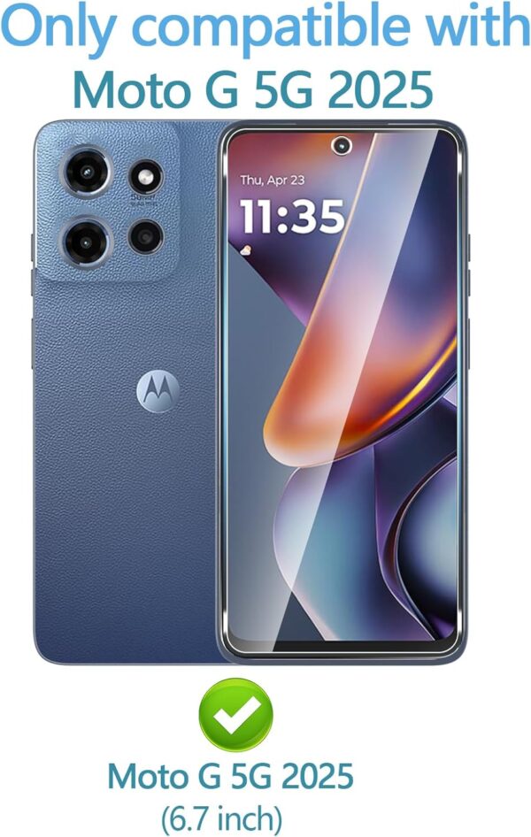 3 pack designed for moto g 2025 screen protector tempered glass film.anti breakage.anti scratch no bubbles 9h hardness.easy installation for moto g 5g 2025