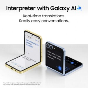 samsung galaxy z flip6, 256gb unlocked android smartphone, flexcam, photo assist, camcorder mode, live interpreter, foldable design, pocket sized portability, 2024, us 1 yr warranty, silver shadow