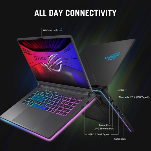 asus rog strix g16 (2025) gaming laptop, 16” fhd+ 16:10 165hz/3ms display, nvidia® geforce rtx™ 5060 laptop gpu, intel® core™ i7 processor 14650hx, 16gb ddr5, 1tb gen 4 ssd, wi fi 7, windows 11 home