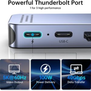 usb c hub adapter for macbook pro/air m4 m3 m2 m1 2025 2018 13" 14" 15" 16", mac multiport adapter, 8 in 2 macbook accessories dongle with hdmi 4k, thunderbolt 3, usb c&a data ports, sd tf card reader