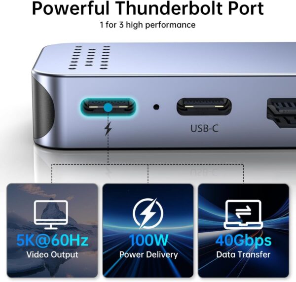 usb c hub adapter for macbook pro/air m4 m3 m2 m1 2025 2018 13" 14" 15" 16", mac multiport adapter, 8 in 2 macbook accessories dongle with hdmi 4k, thunderbolt 3, usb c&a data ports, sd tf card reader