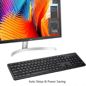 wireless keyboard, 2.4g usb external silent cordless keyboard for windows chrome laptop computer pc desktop notebook chromebook, 106 keys full size with number pad (black)