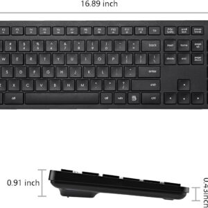 wireless keyboard, 2.4g usb external silent cordless keyboard for windows chrome laptop computer pc desktop notebook chromebook, 106 keys full size with number pad (black)