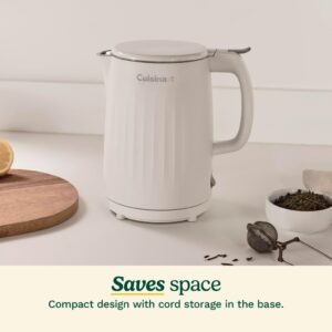 cuisinart soho 1 liter double wall electric kettle, truffle