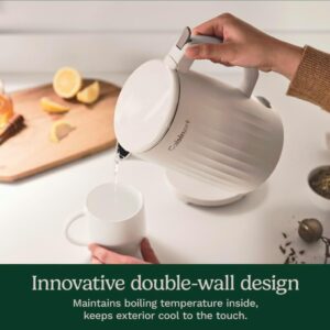 cuisinart soho 1 liter double wall electric kettle, truffle
