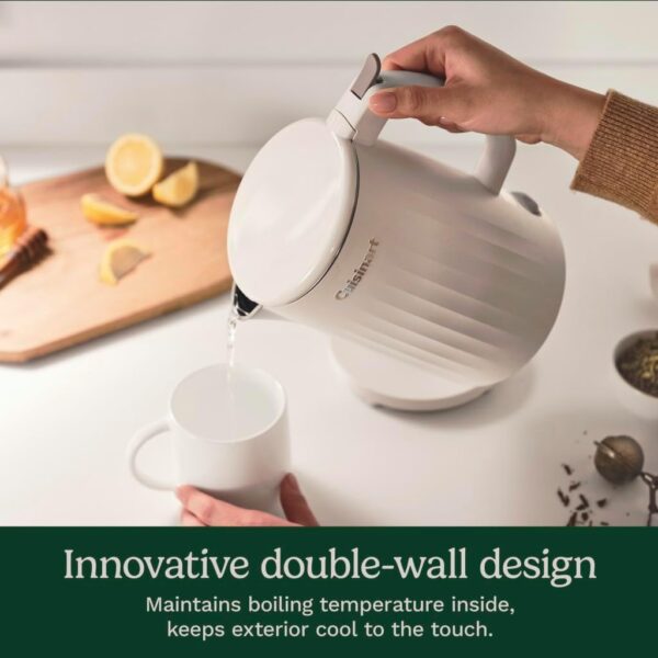 cuisinart soho 1 liter double wall electric kettle, truffle