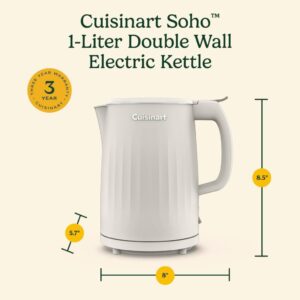 cuisinart soho 1 liter double wall electric kettle, truffle