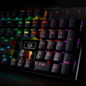 redragon k556 rgb led backlit wired mechanical gaming keyboard, 104 keys hot swap mechanical keyboard w/aluminum base, upgraded socket and noise absorbing foams, soft tactile brown switch