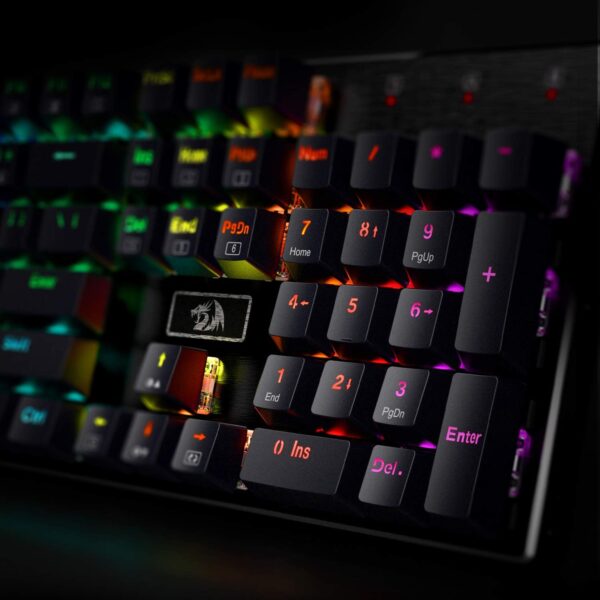 redragon k556 rgb led backlit wired mechanical gaming keyboard, 104 keys hot swap mechanical keyboard w/aluminum base, upgraded socket and noise absorbing foams, soft tactile brown switch